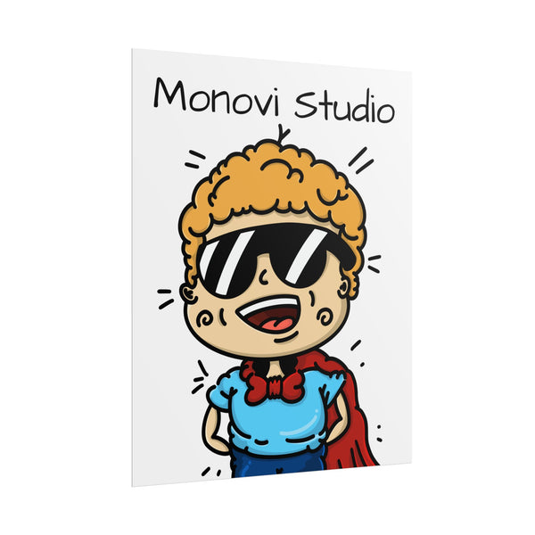 Rolled Poster — Monovi Studio Cute Superhero Kid Print