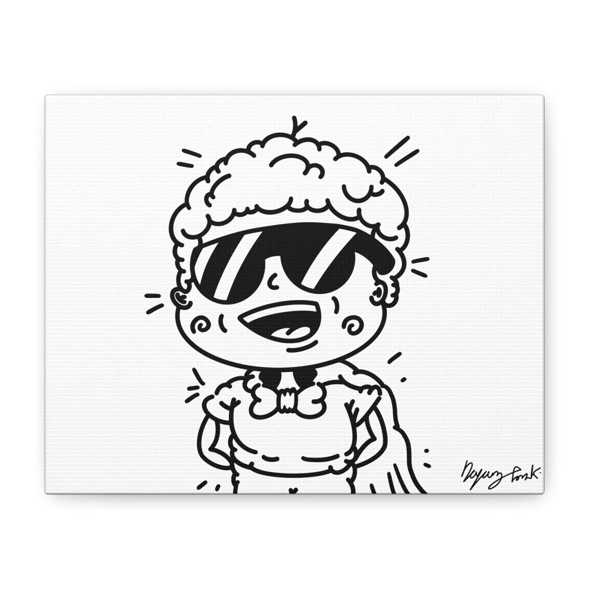 Monovi Studio Mono Art Canvas — Black & White Superhero Illustration