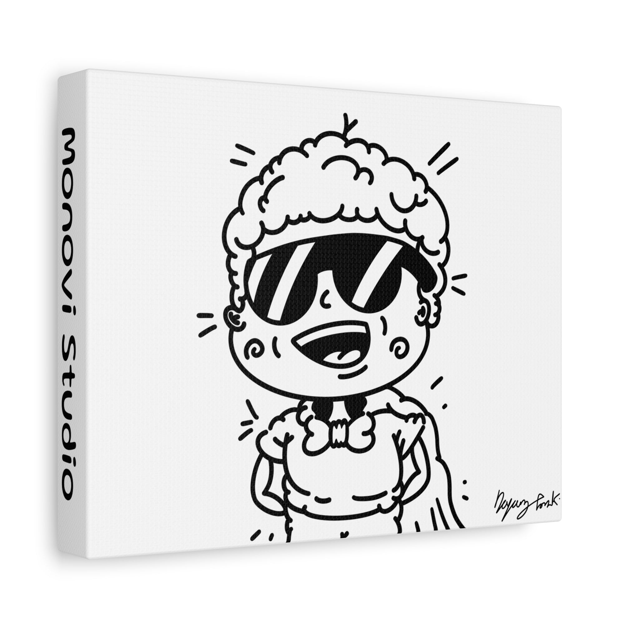 Monovi Studio Mono Art Canvas — Black & White Superhero Illustration