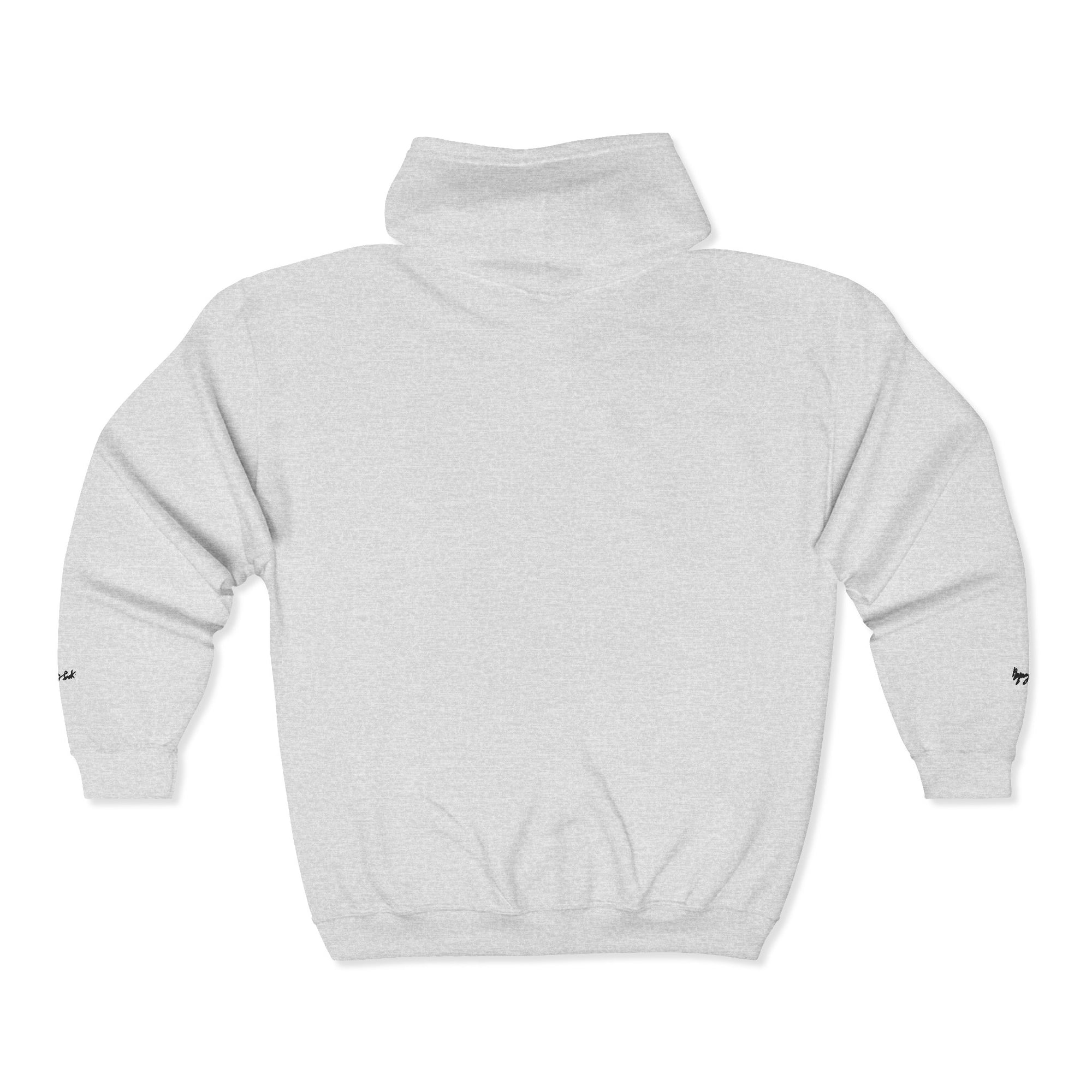 Monovi Studio Sunglasses Logo Zip Hoodie — Small Chest & Sleeve Graphic