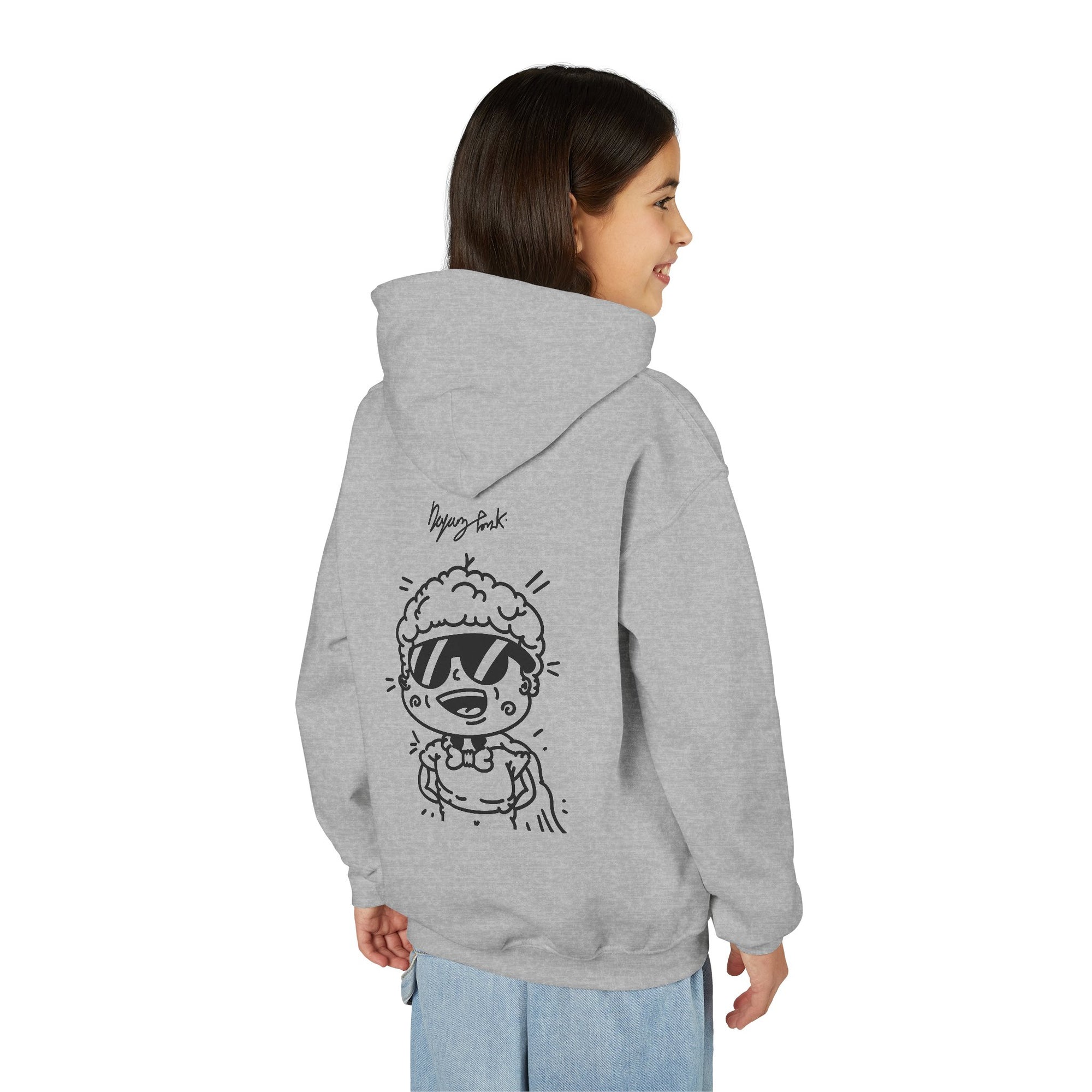 Youth Hoodie — Monovi Studio 'Mono' Back Graphic