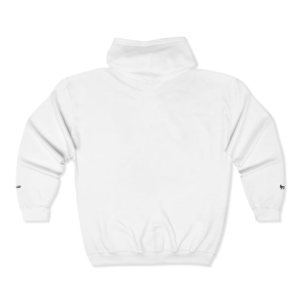 Monovi Studio Sunglasses Logo Zip Hoodie — Small Chest & Sleeve Graphic