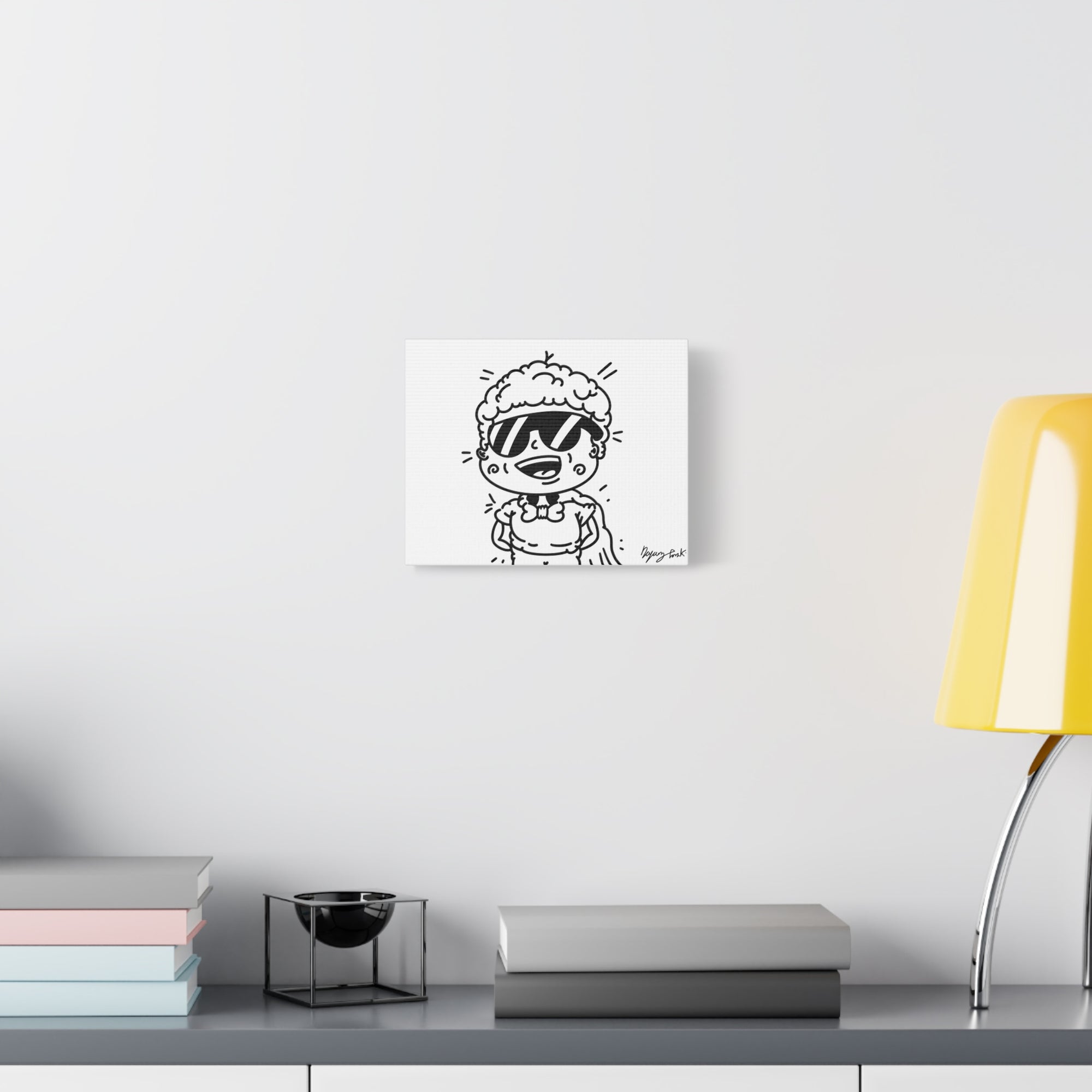Monovi Studio Mono Art Canvas — Black & White Superhero Illustration