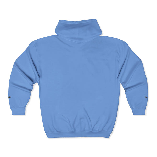 Monovi Studio Sunglasses Logo Zip Hoodie — Small Chest & Sleeve Graphic