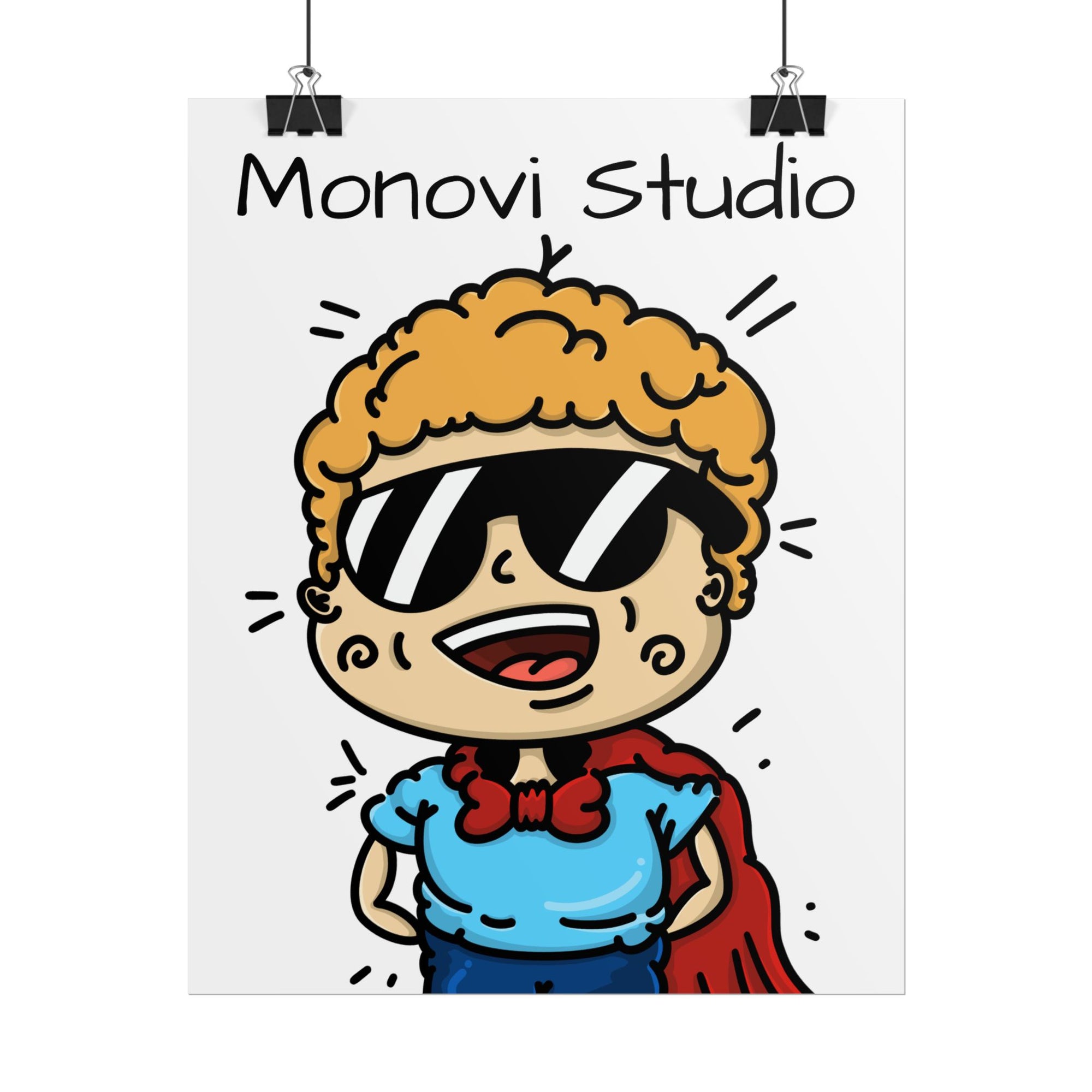 Rolled Poster — Monovi Studio Cute Superhero Kid Print