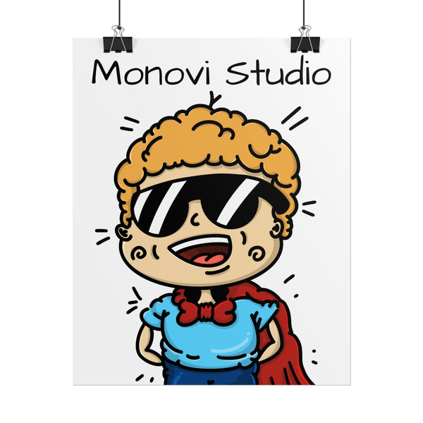 Rolled Poster — Monovi Studio Cute Superhero Kid Print