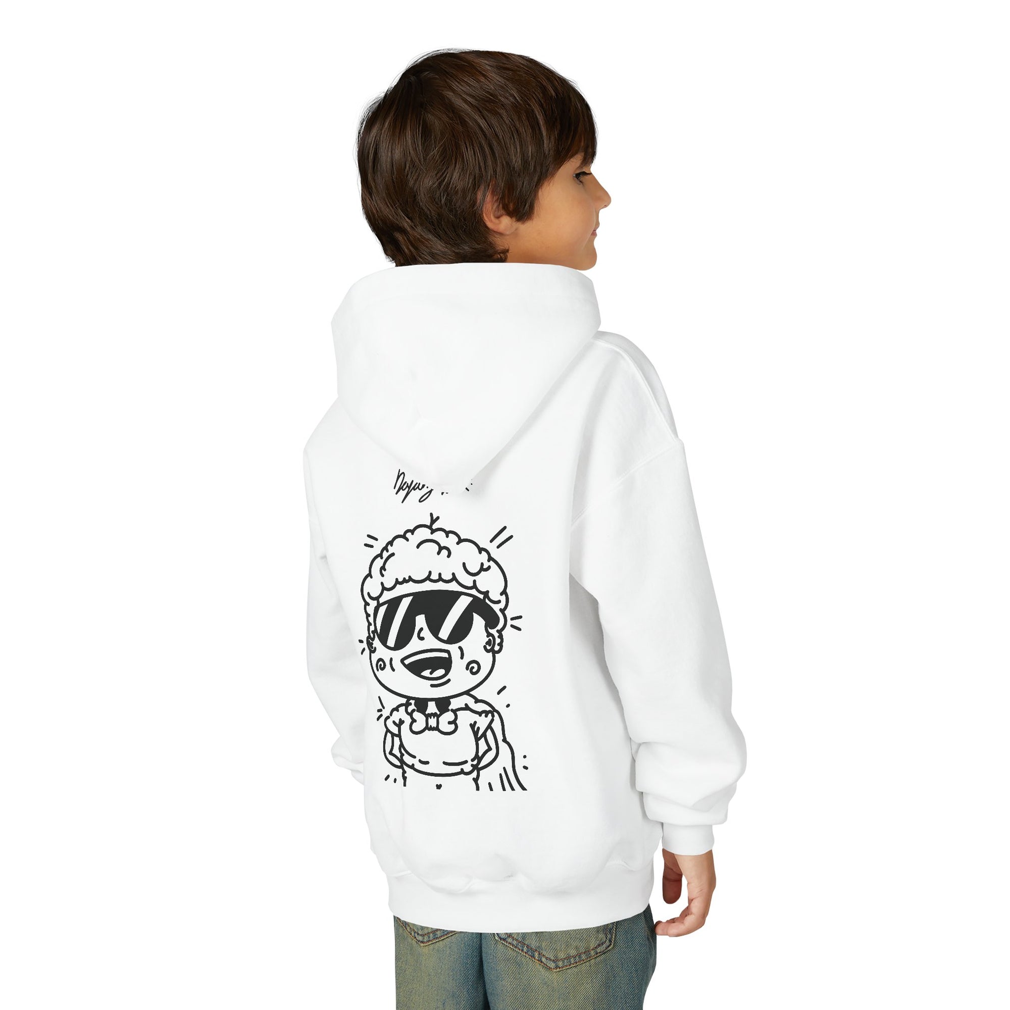 Youth Hoodie — Monovi Studio 'Mono' Back Graphic